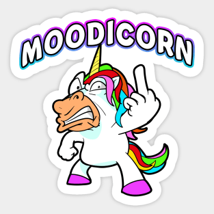 Moodicorn Angry Unicorn Sticker